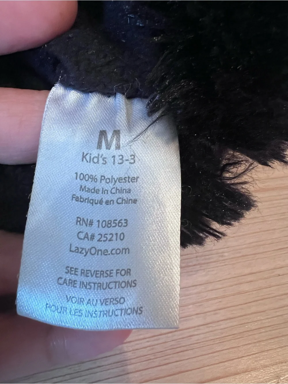Black Plush Monster Claw Slippers sz 13-3